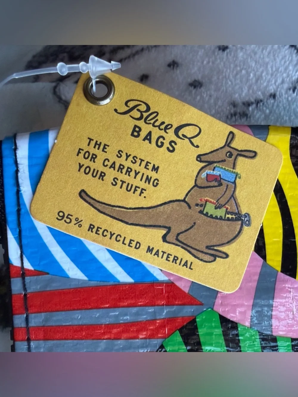 Blue Q Multicolor Striped Pencil Pouch ‘Don’t Give Up.’ NWT - Picture 3 of 3